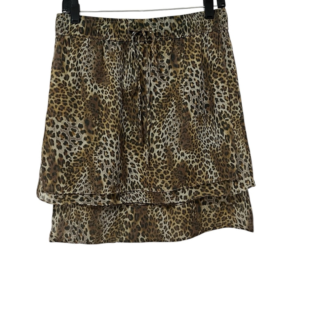 100% Silk SUNO Leopard Print Skirt with Pockets (Size M)